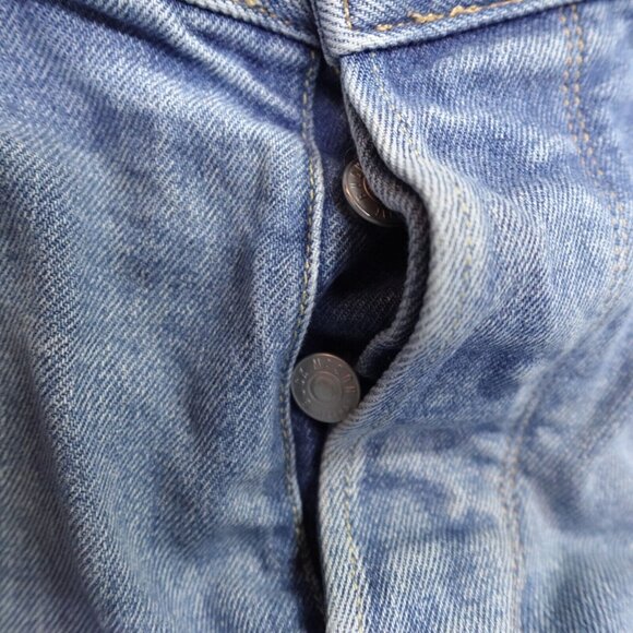 Buck Mason Jeans 34 x 32 Blue Straight Button Fly - Picture 5 of 11